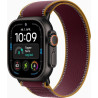 Apple Watch Ultra 4 49mm Black Titanium avec Burgundy Trail Loop M/L MJC44